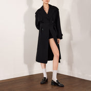 Black Vintage Leather Penny Loafers