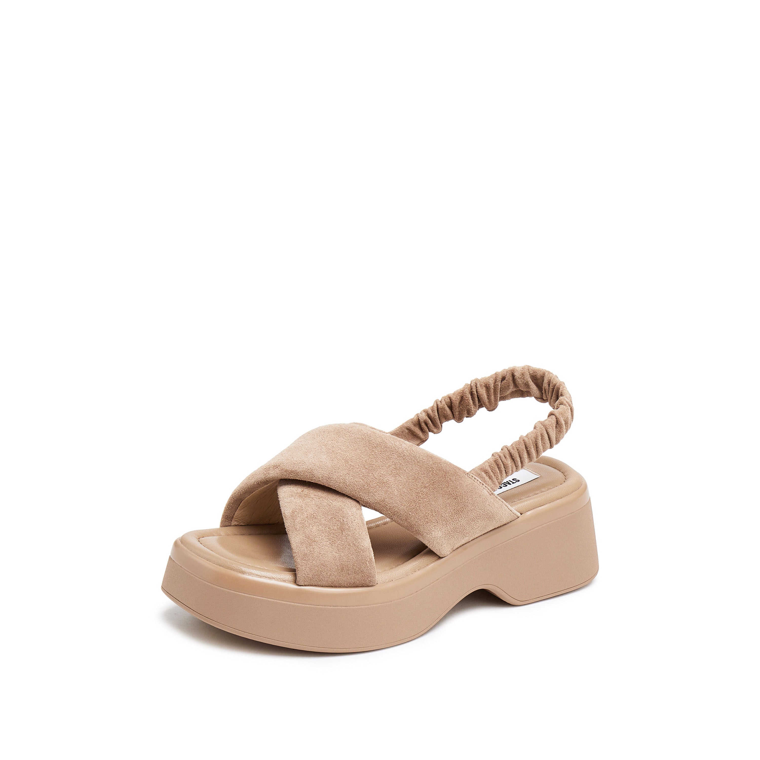 Taupe Suede Platform Sandals