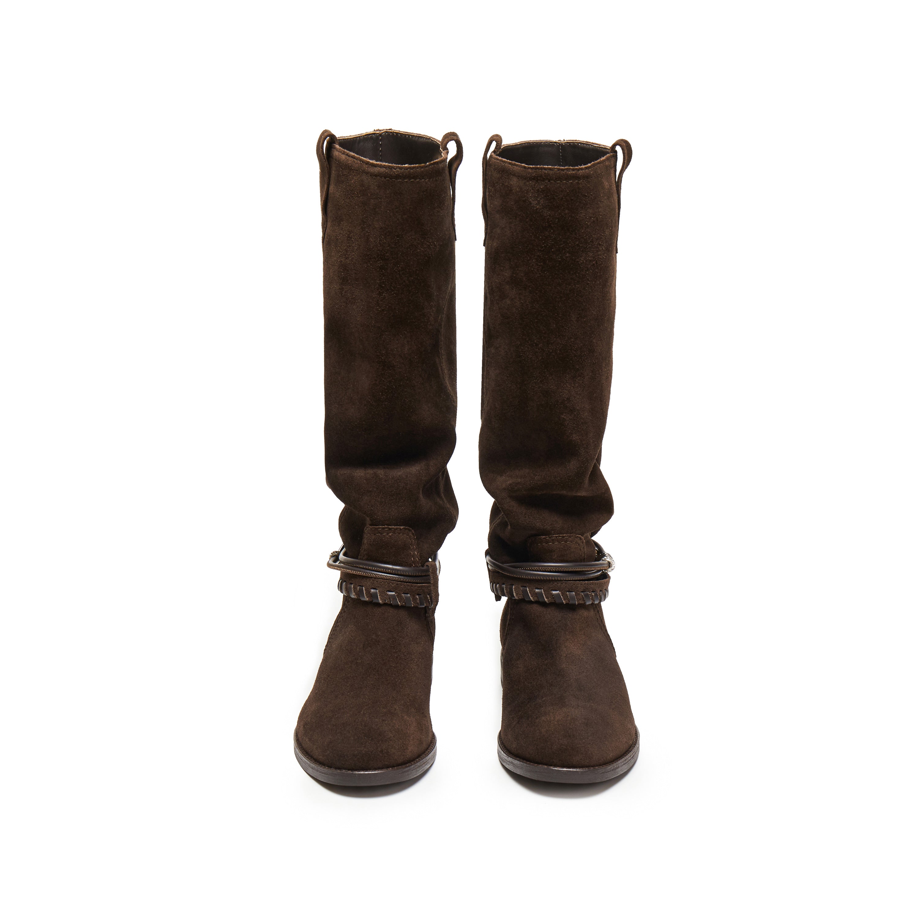 Beads Strappy Brownies Suede Two-way Long Boots