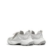 Light Grey Knit Bow Lace Up Chunky Sneakers
