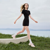 Black Knit Bow Lace Up Chunky Sneakers