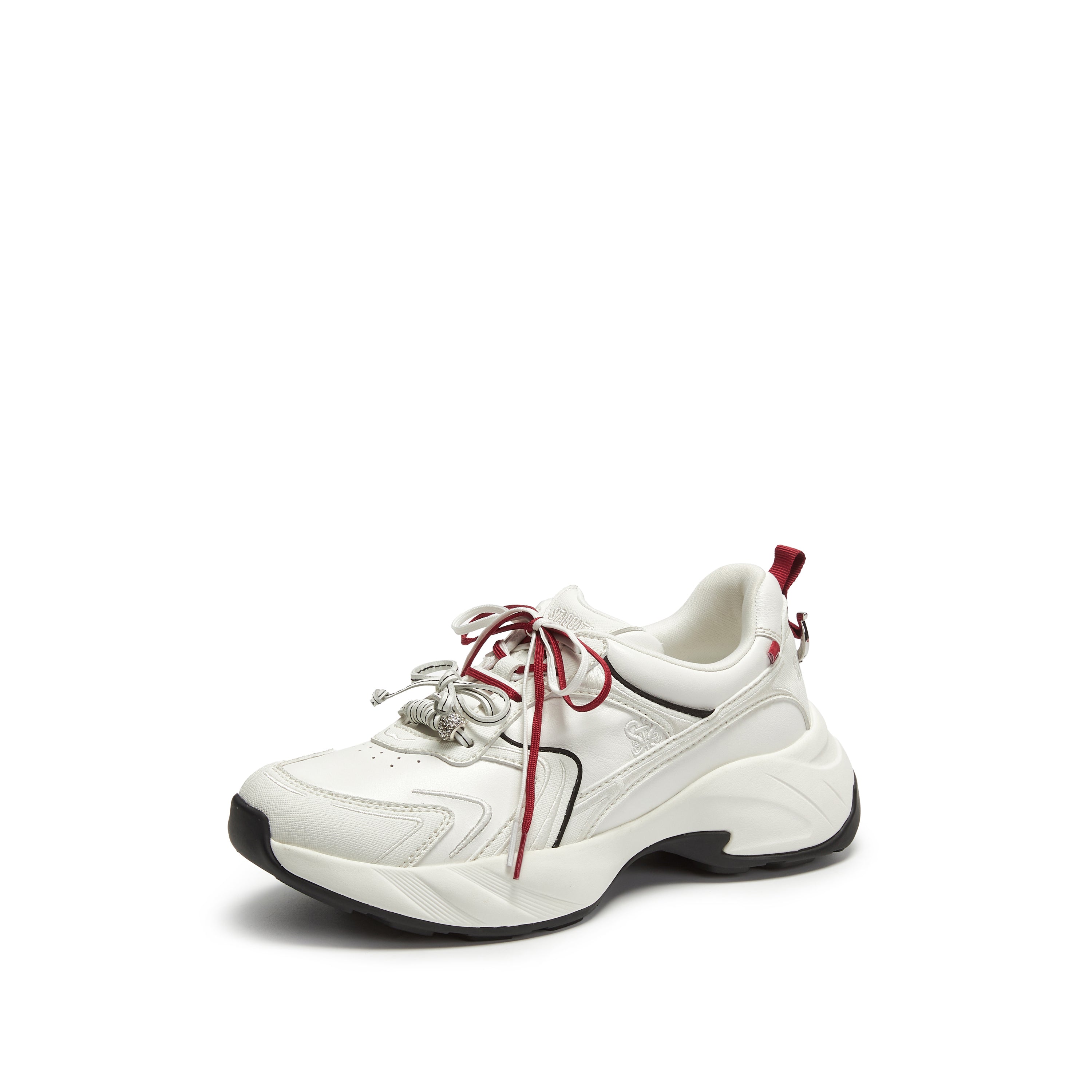 Beige Lucky Horse Hoof Leather Chunky Sneakers