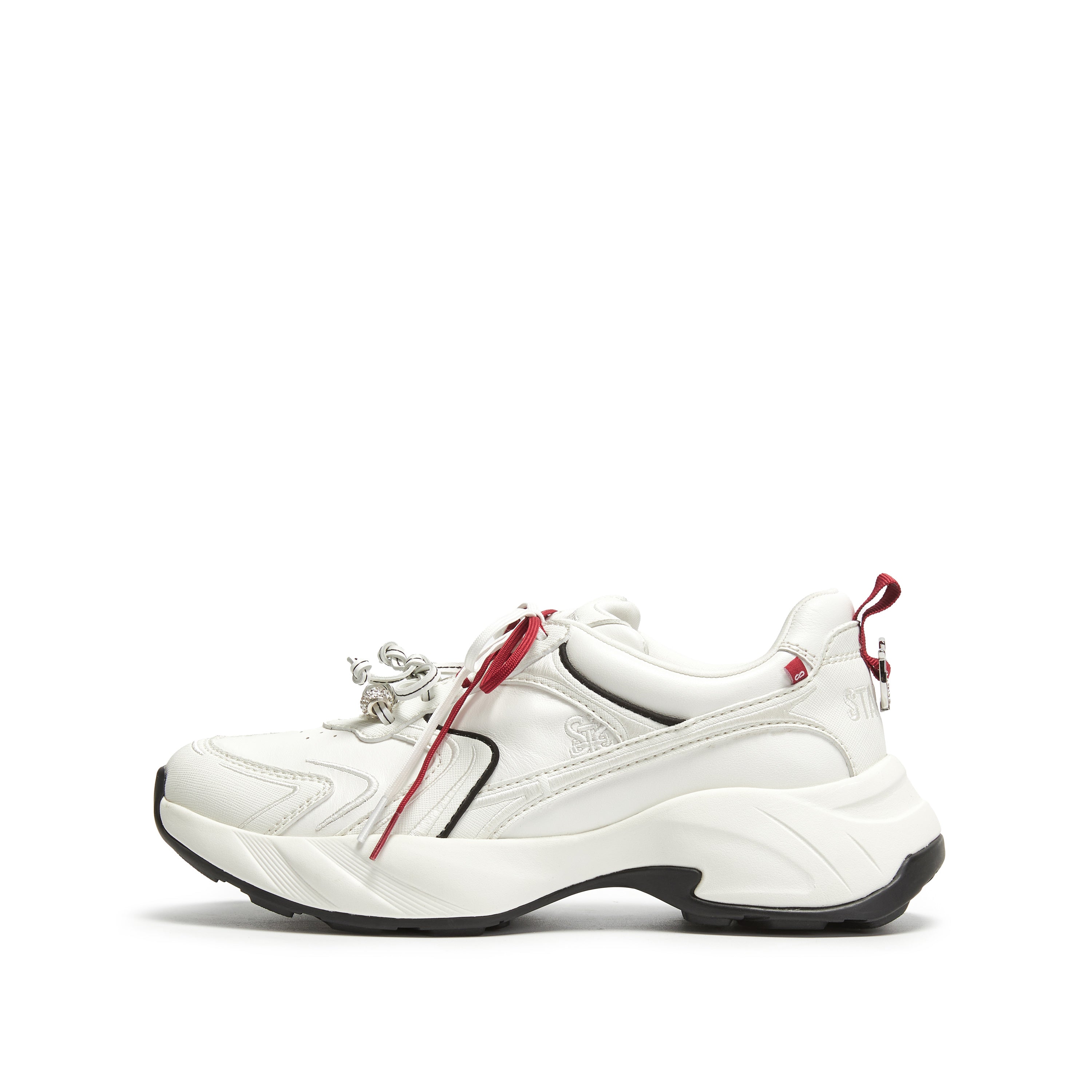 Beige Lucky Horse Hoof Leather Chunky Sneakers