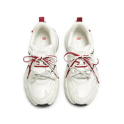 Beige Lucky Horse Hoof Leather Chunky Sneakers