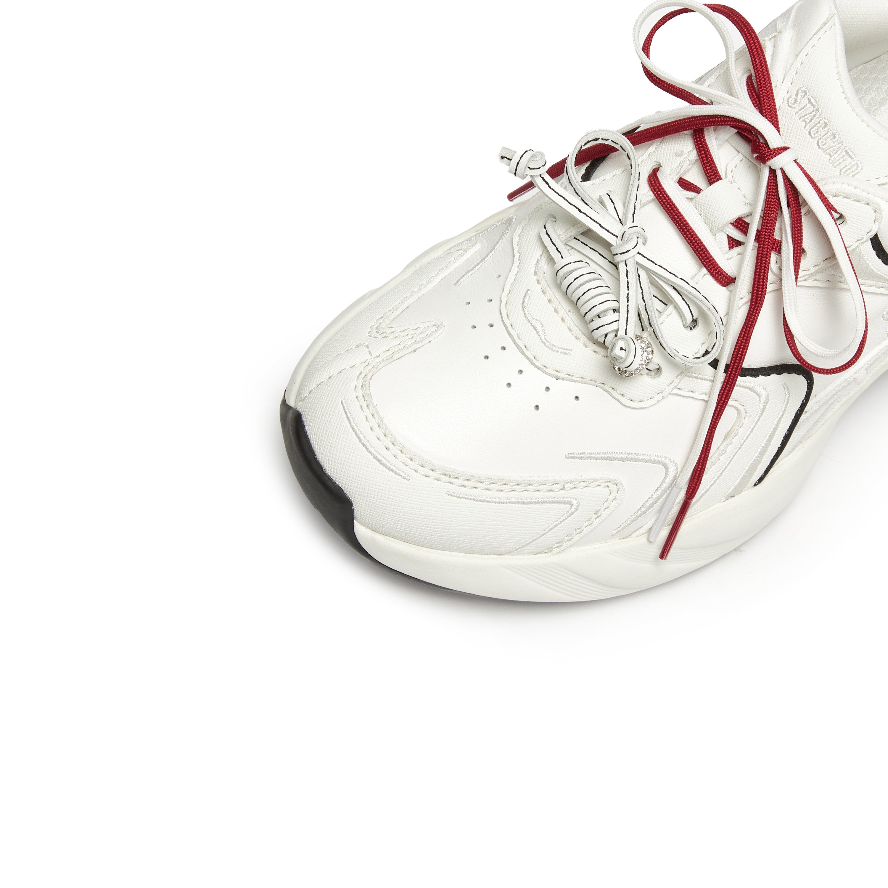 Beige Lucky Horse Hoof Leather Chunky Sneakers