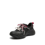 Black Lucky Horse Hoof Leather Chunky Sneakers