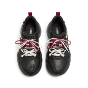 Black Lucky Horse Hoof Leather Chunky Sneakers