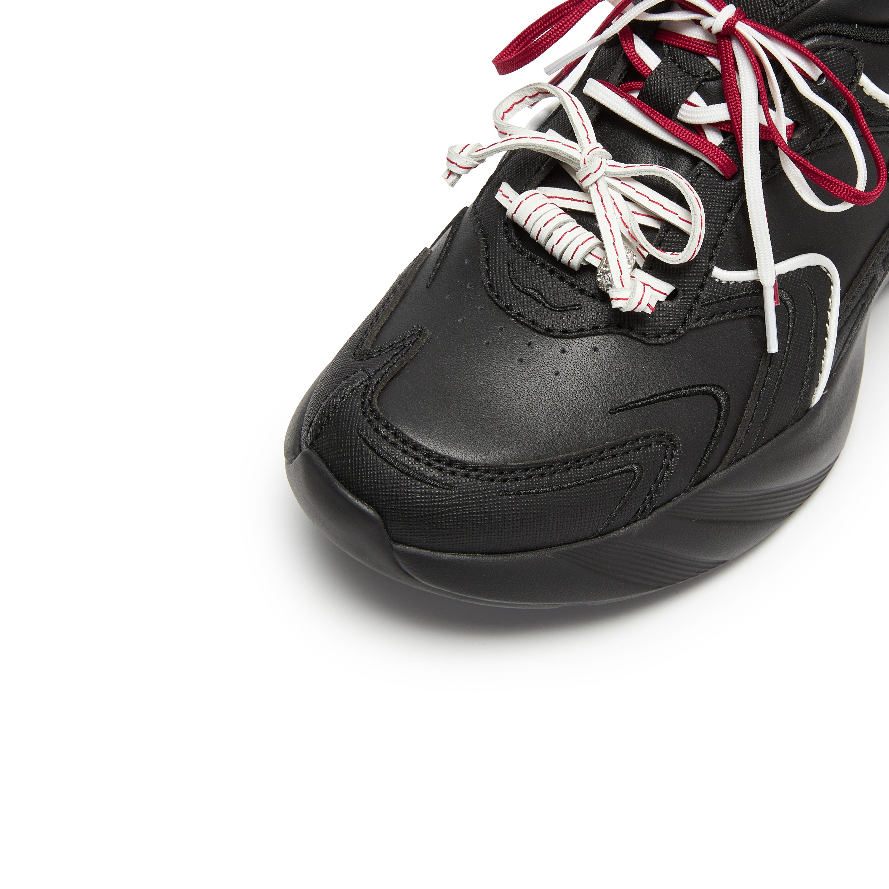 Black Lucky Horse Hoof Leather Chunky Sneakers