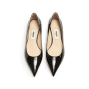 Black Patent Minimal Kitten Heeled Pumps
