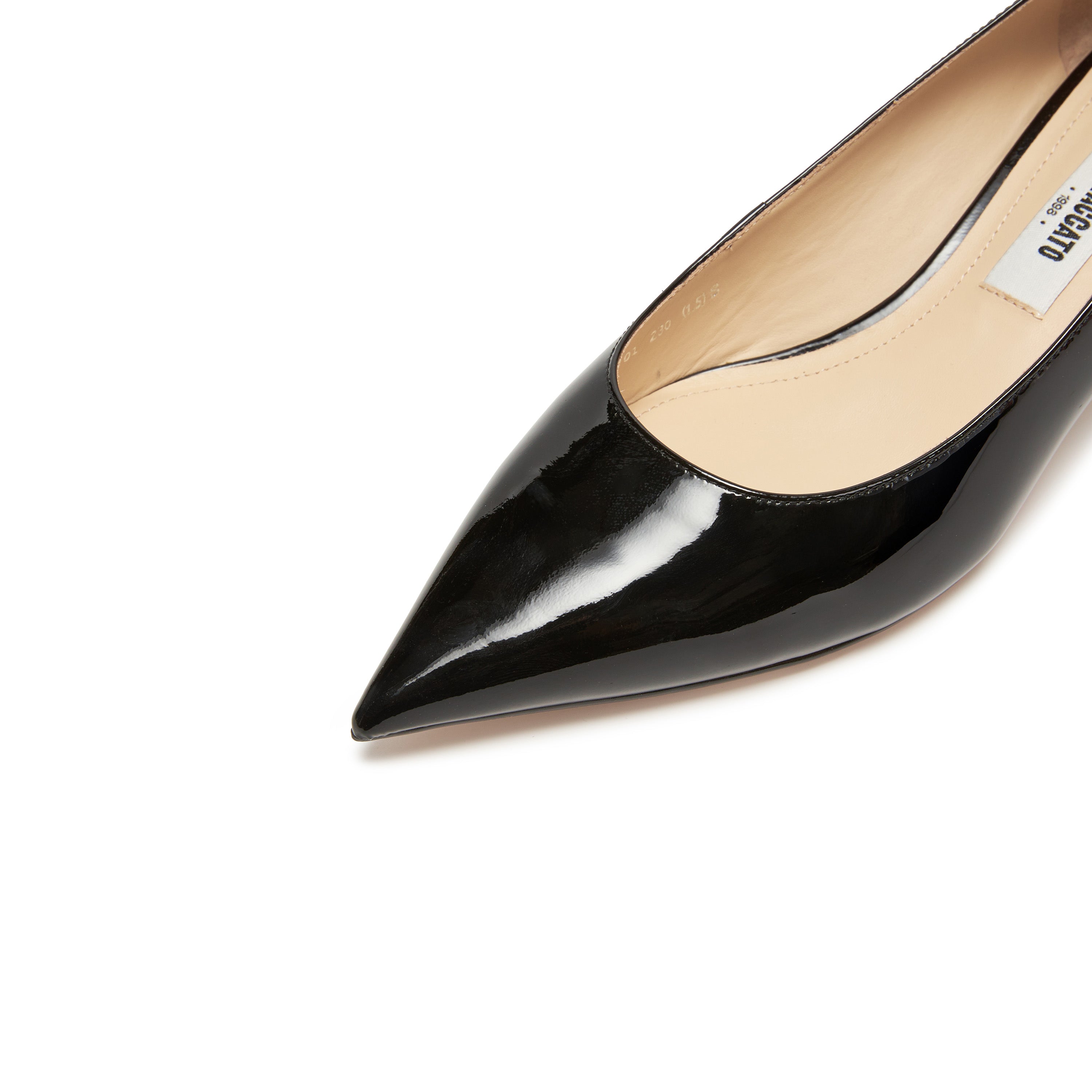 Black Patent Minimal Kitten Heeled Pumps