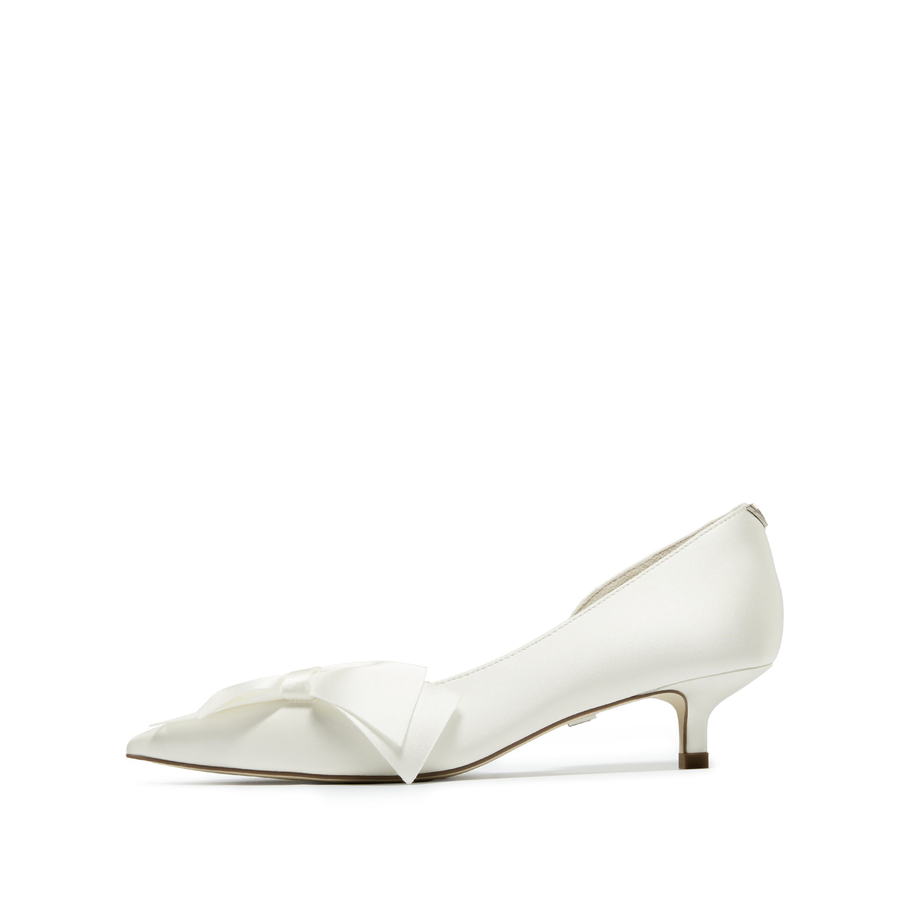 STACCATO × VERA WANG Satin Front Bow Kitten Heel Pumps