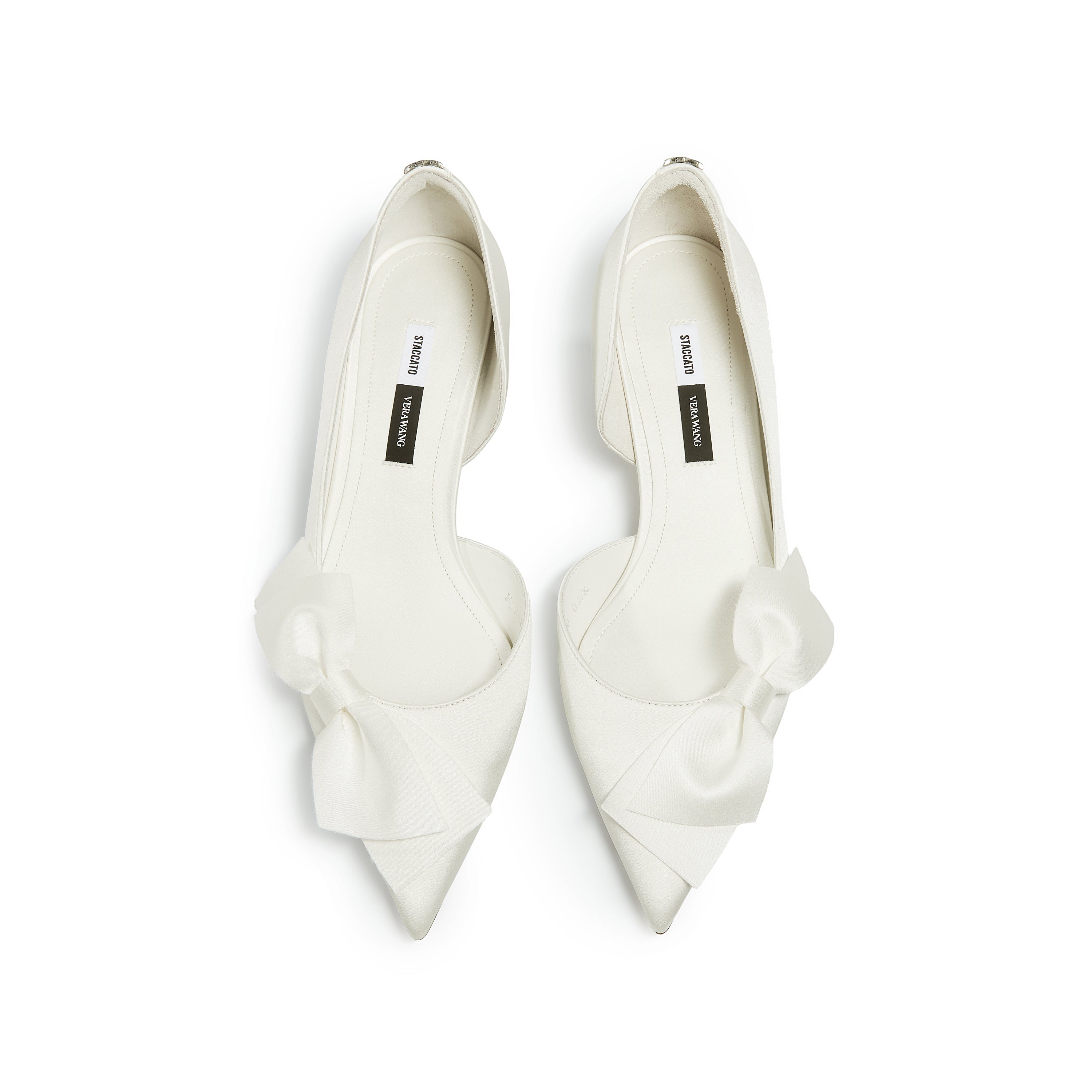 STACCATO × VERA WANG Satin Front Bow Kitten Heel Pumps