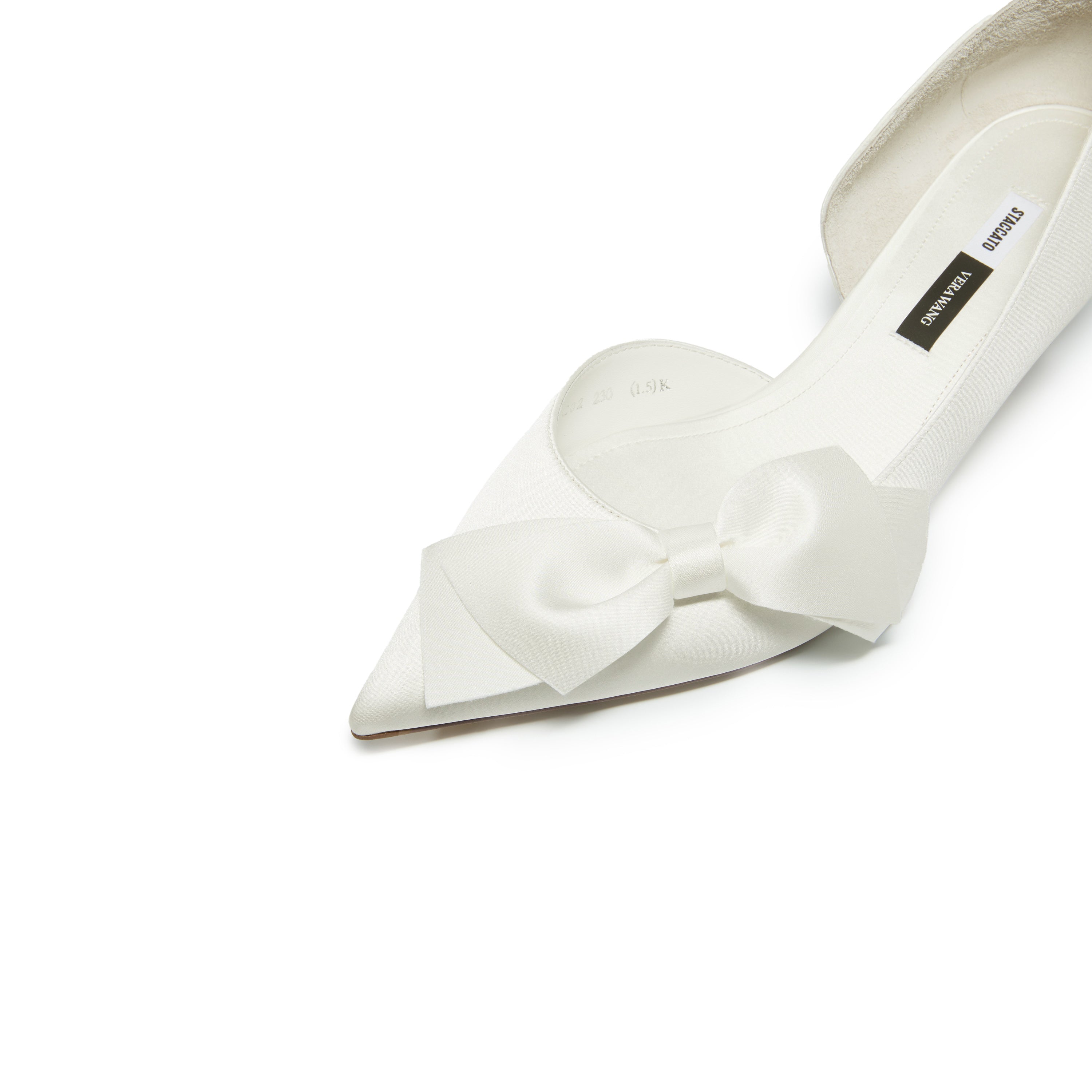 STACCATO × VERA WANG Satin Front Bow Kitten Heel Pumps