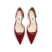 Red Patent Bow Dressed Kitten Heeled Pumps