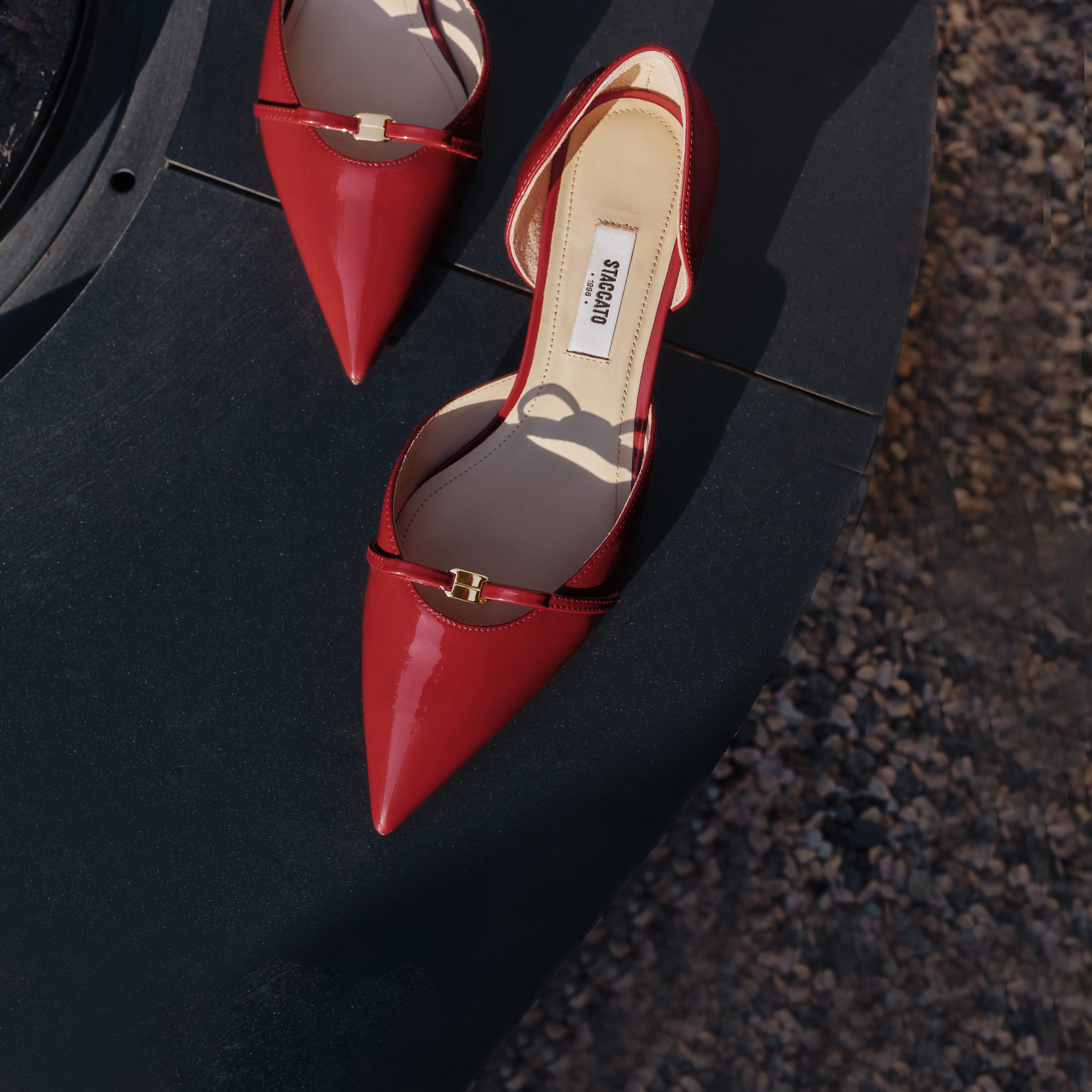 Red Patent Bow Dressed Kitten Heeled Pumps