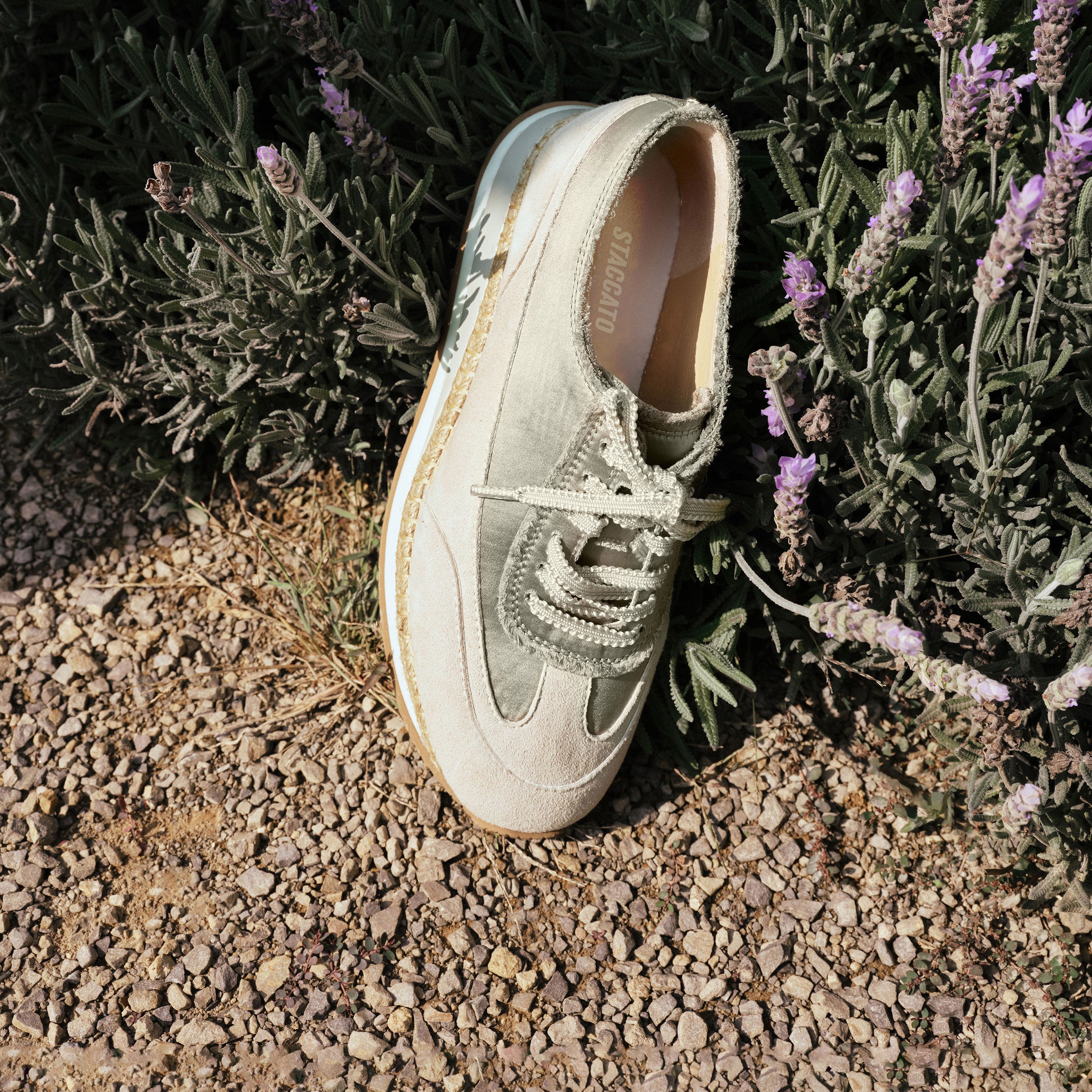 Mint Green Straw Patch Lace Up Sneakers