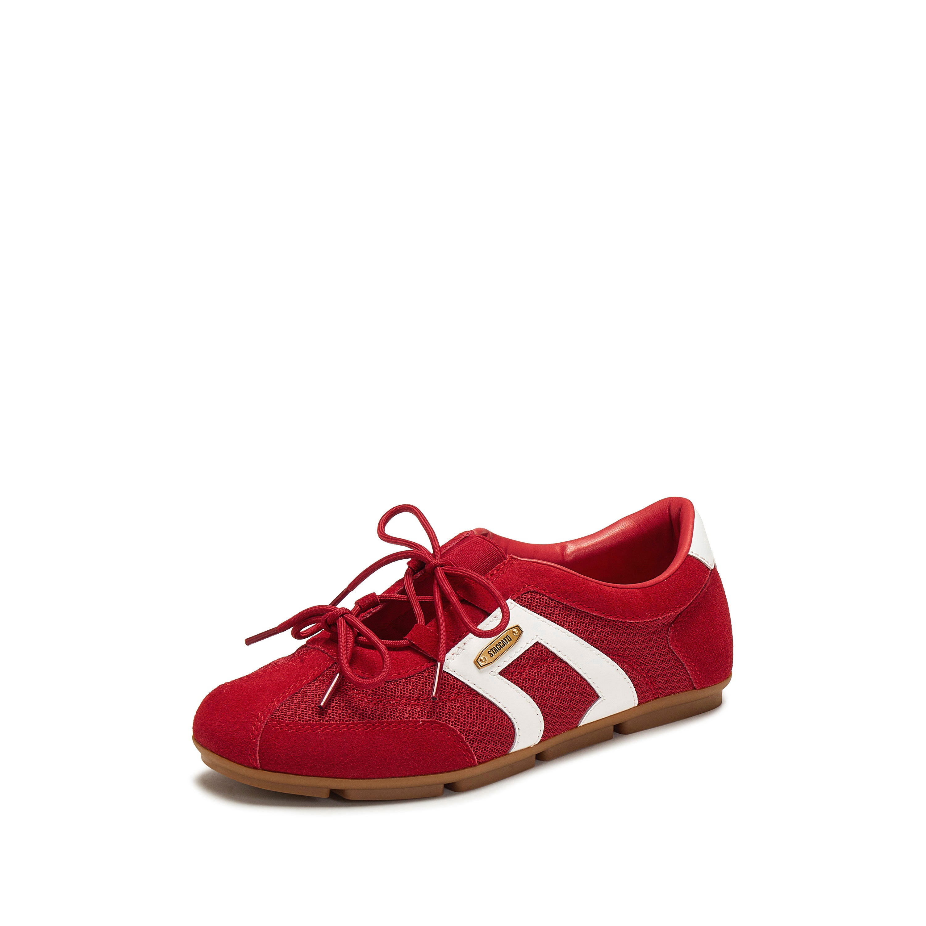 Red Double Bow Slip On Ballet Runners