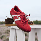 Red Double Bow Slip On Ballet Runners
