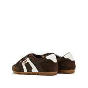 Brown Double Bow Slip On Ballet Runners