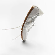 Silver Patch Lace Up Slip On Ballet Runners