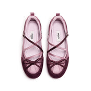 Purple Bow Patch Mary Jane Ballet Runners