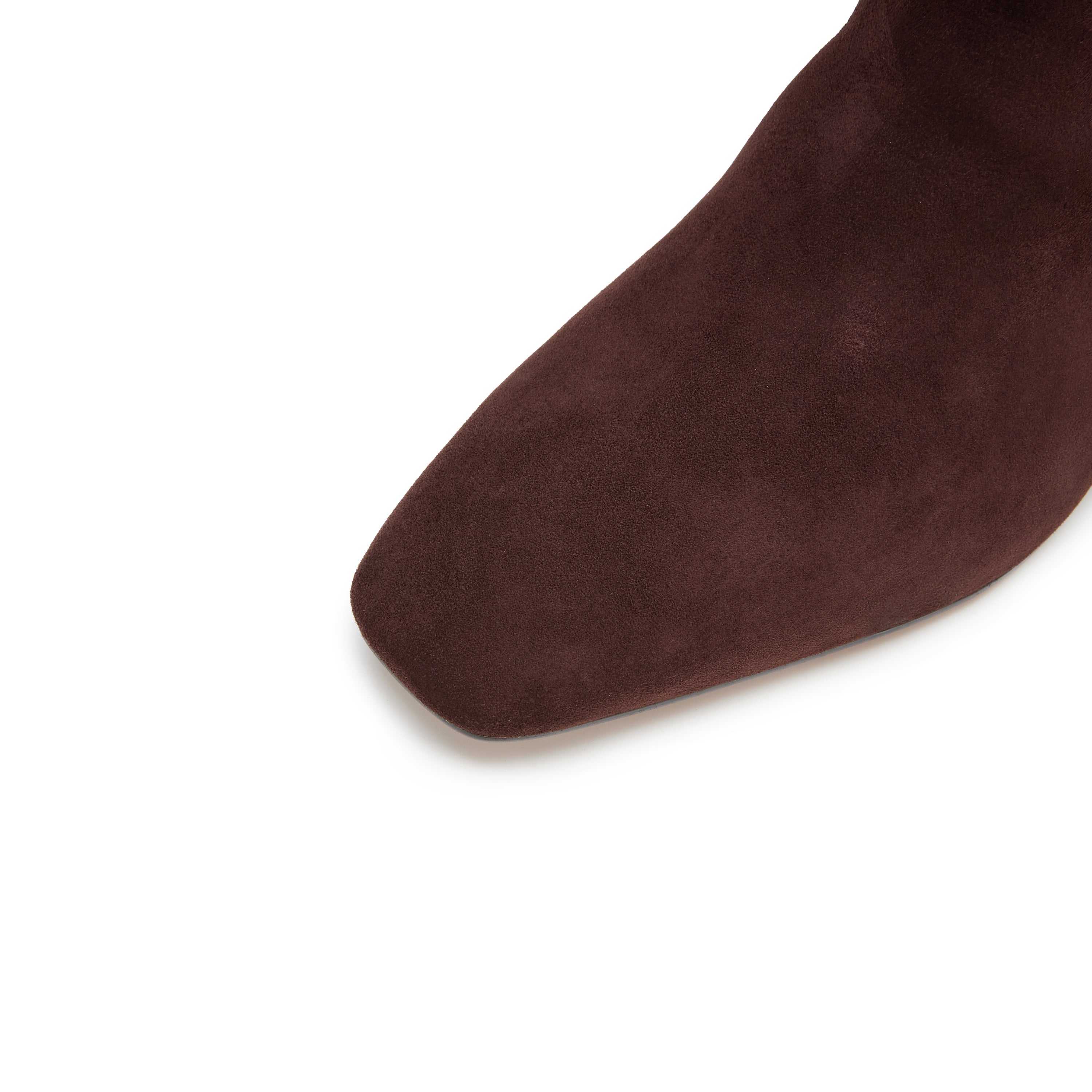 Brown Suede Fold-Over Cuff Spool Heel Knee-High Boots