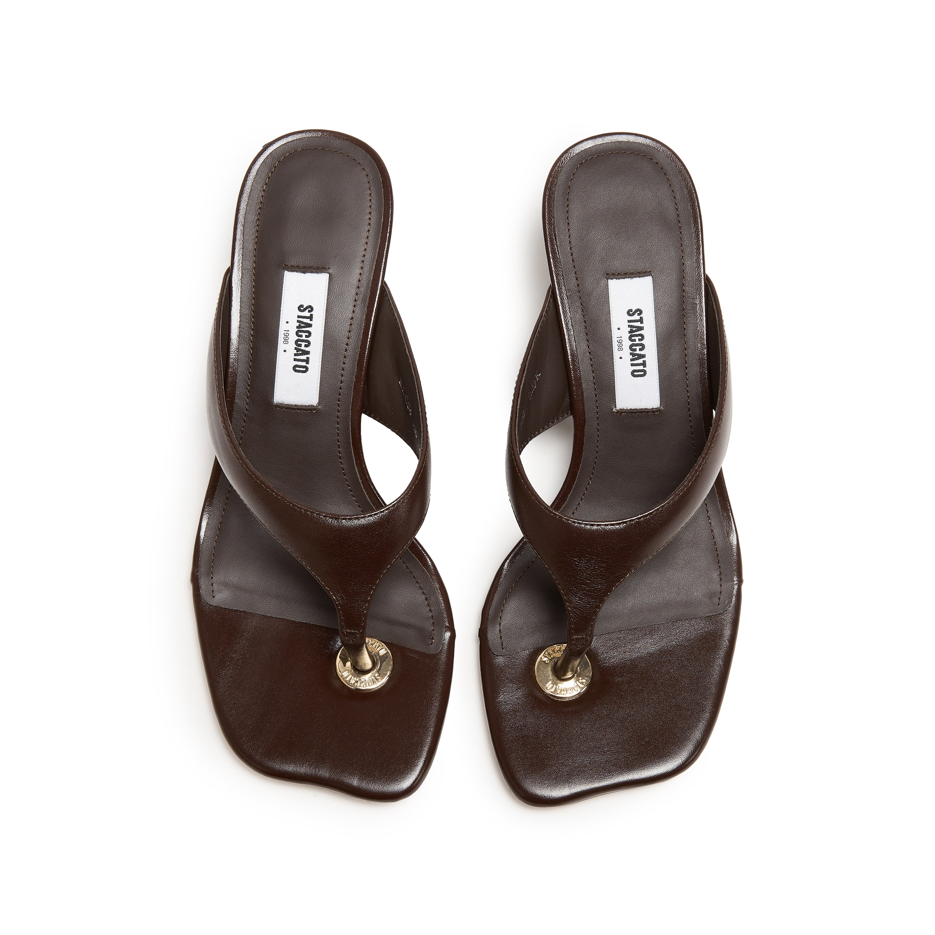 Brown Leather Wedge Flip Flop Snadals