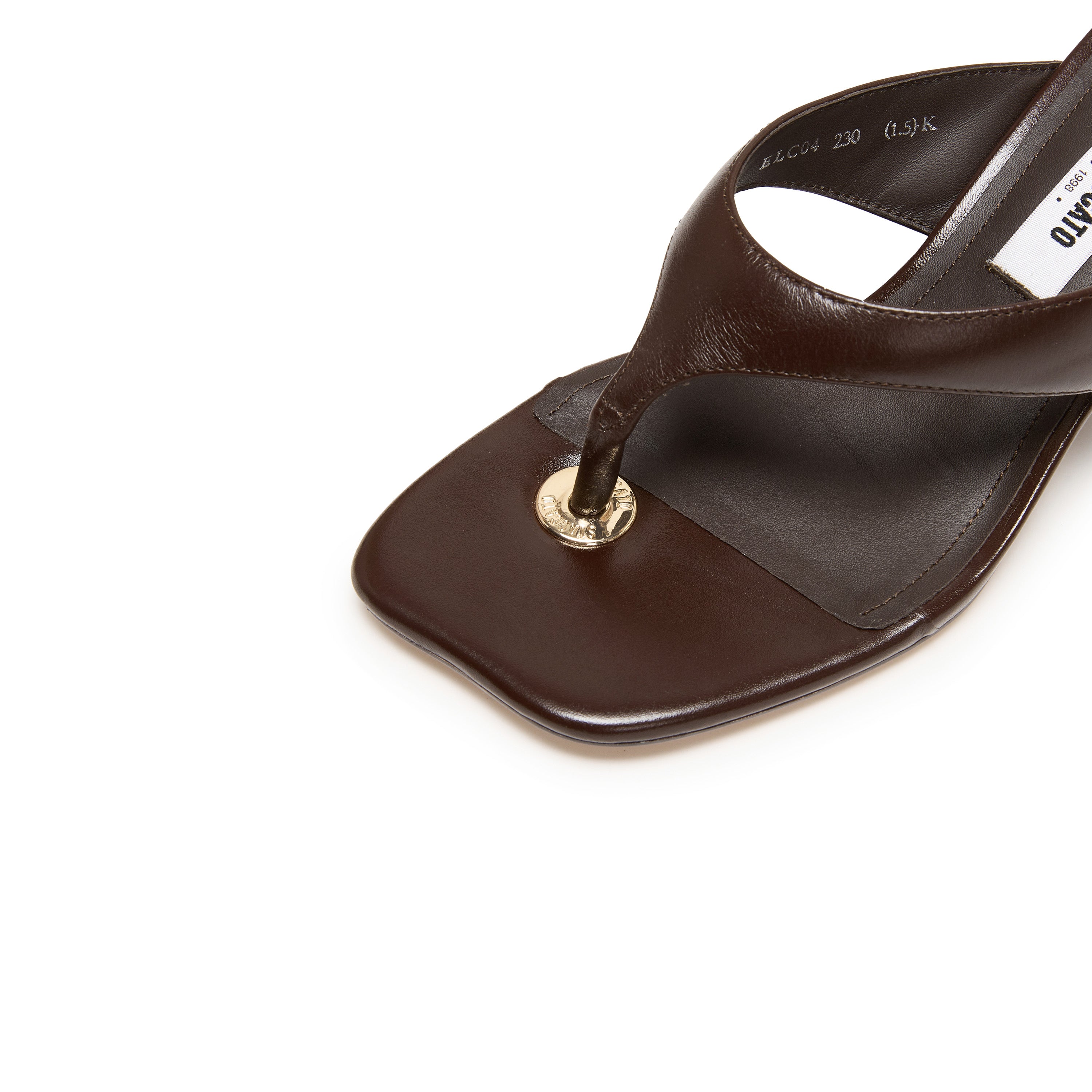 Brown Leather Wedge Flip Flop Snadals