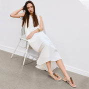 Beige Mini Crystal Lucky Balls Flip-flops Slippers
