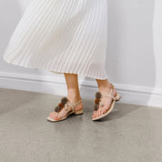 Beige Mini Crystal Lucky Balls Flip-flops Slippers
