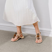 Beige Mini Crystal Lucky Balls Flip-flops Slippers