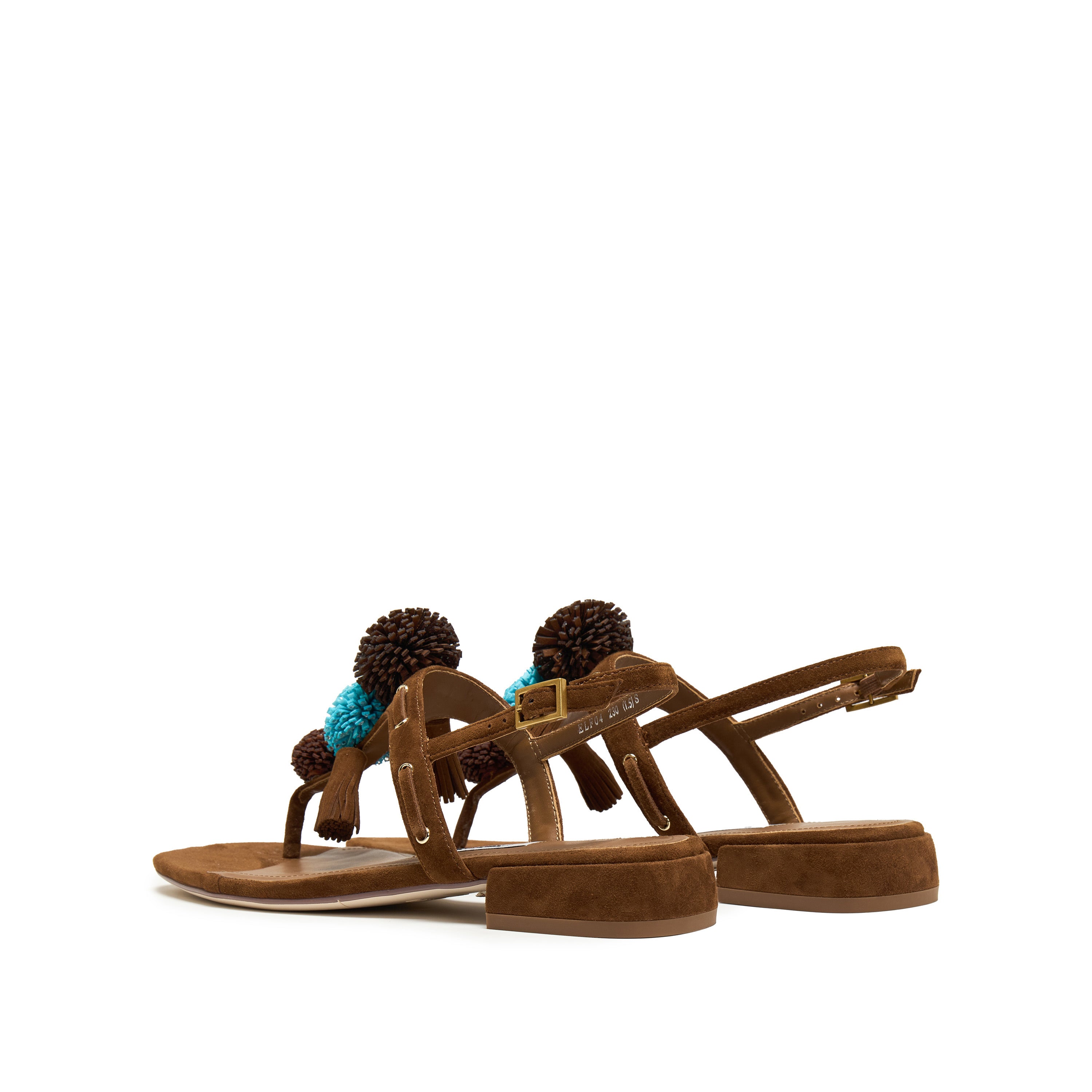 Brown Mini Crystal Lucky Balls Flip-flops Slippers