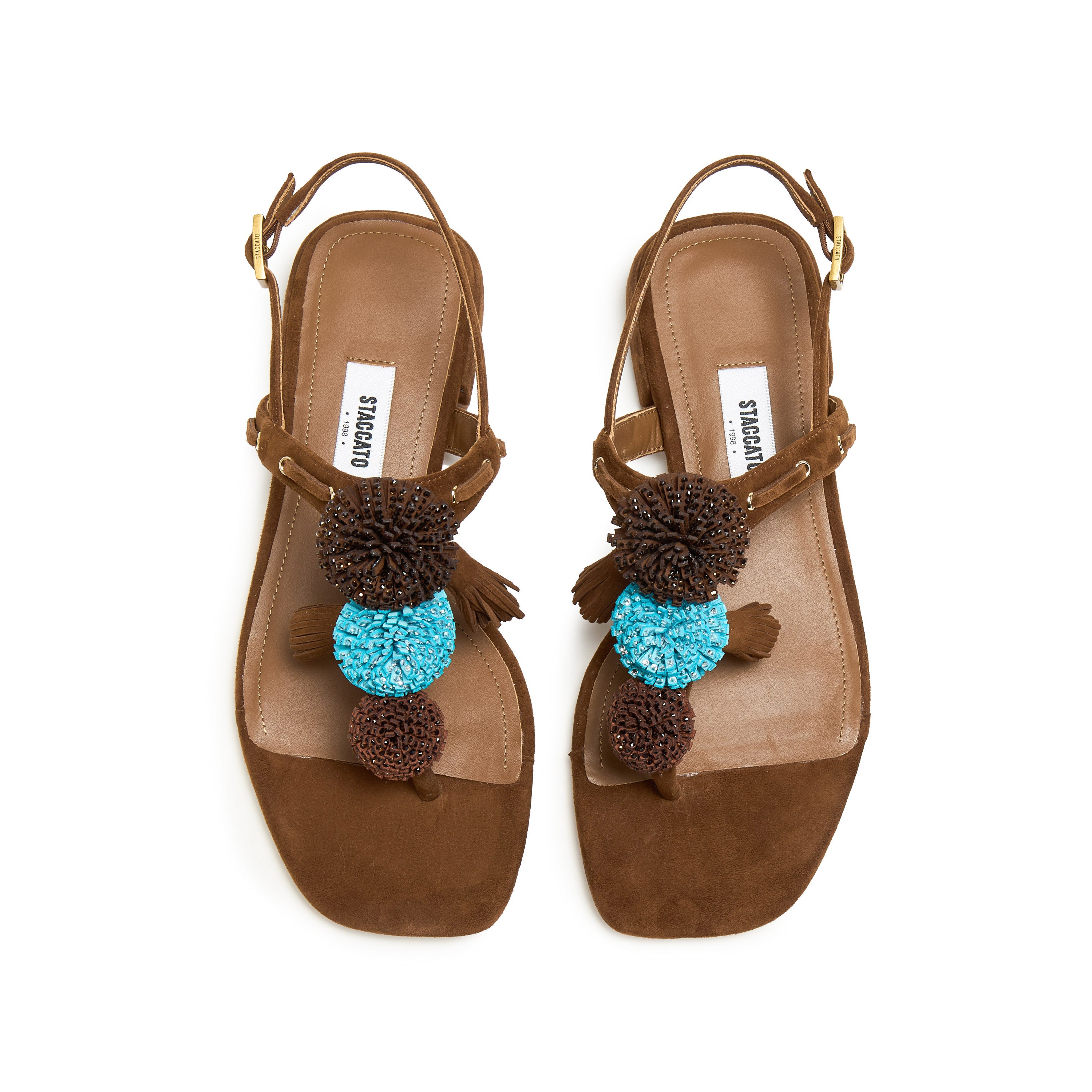 Brown Mini Crystal Lucky Balls Flip-flops Slippers