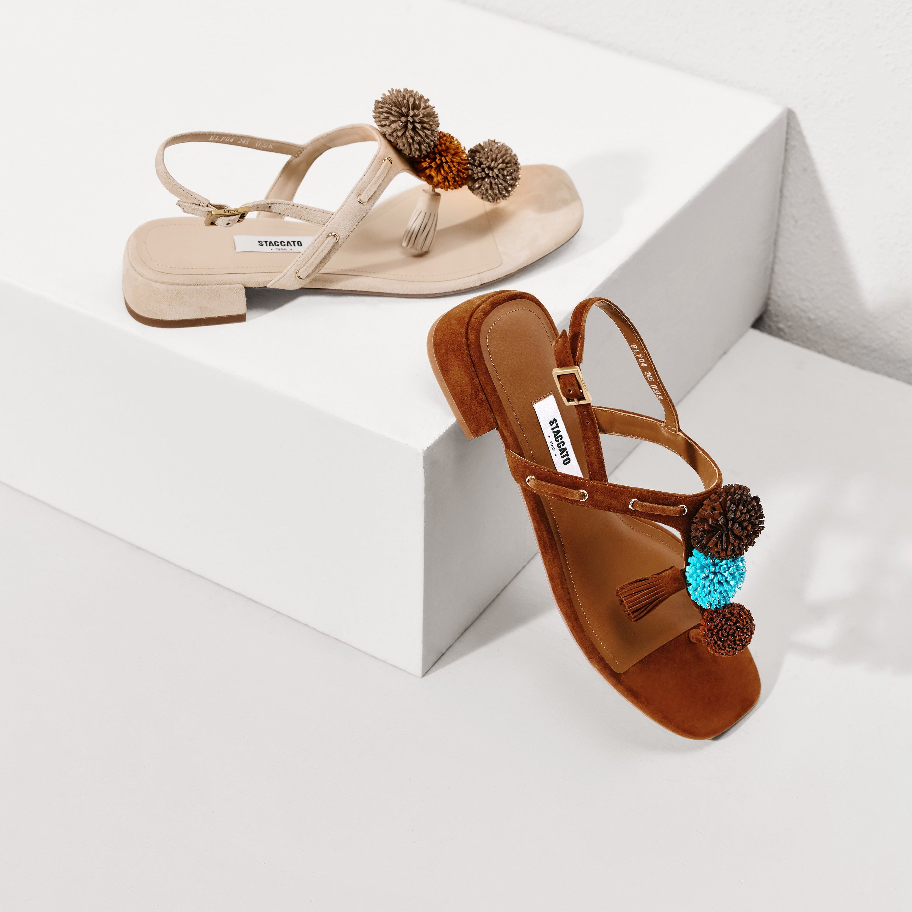 Brown Mini Crystal Lucky Balls Flip-flops Slippers