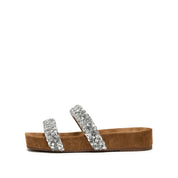 Bownie Suede Crystal-Woven Strappy Sandals