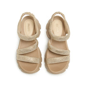 Rose Gold Crystal-embellished Strappy Sporty Sandals