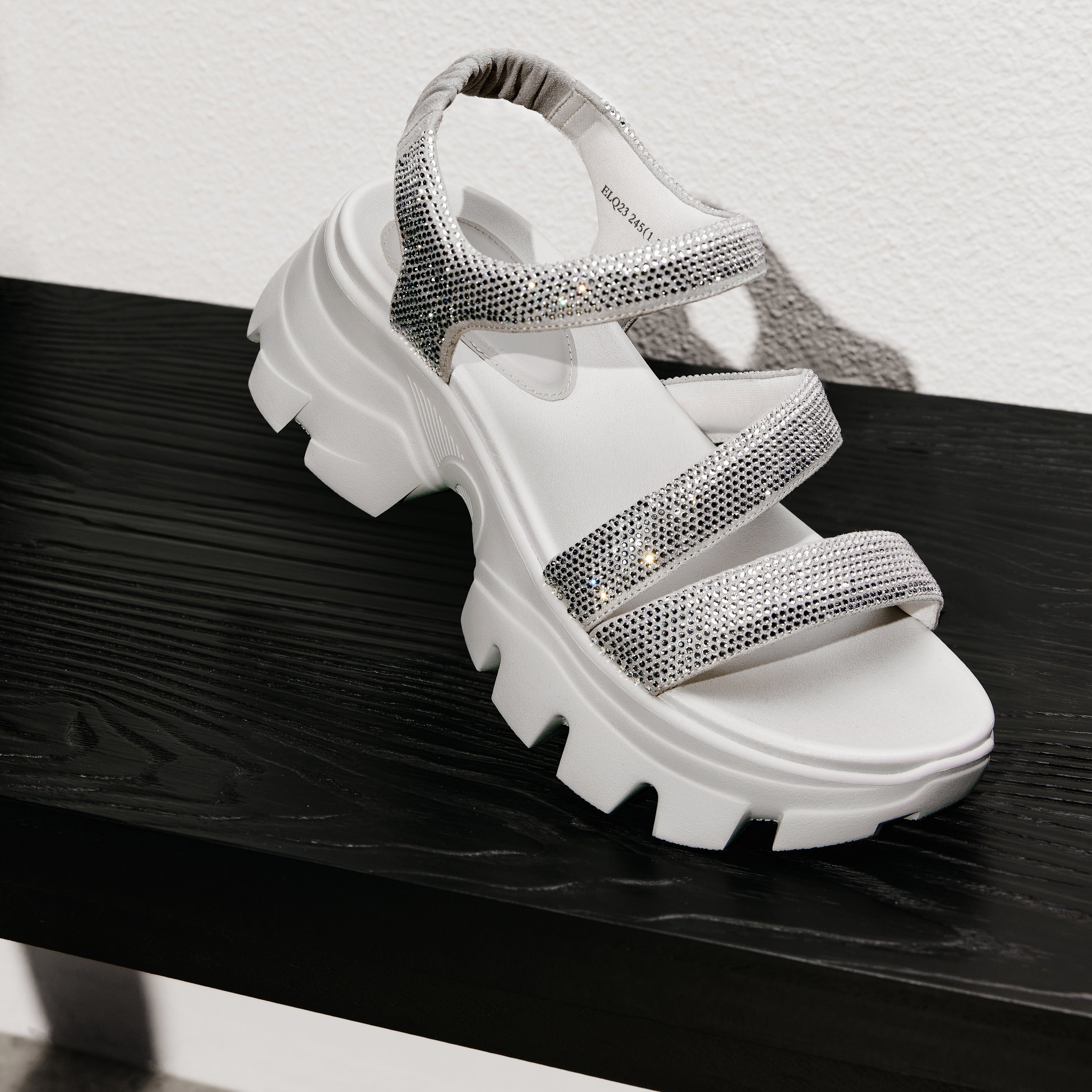 Rose Gold Crystal-embellished Strappy Sporty Sandals