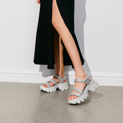 Rose Gold Crystal-embellished Strappy Sporty Sandals
