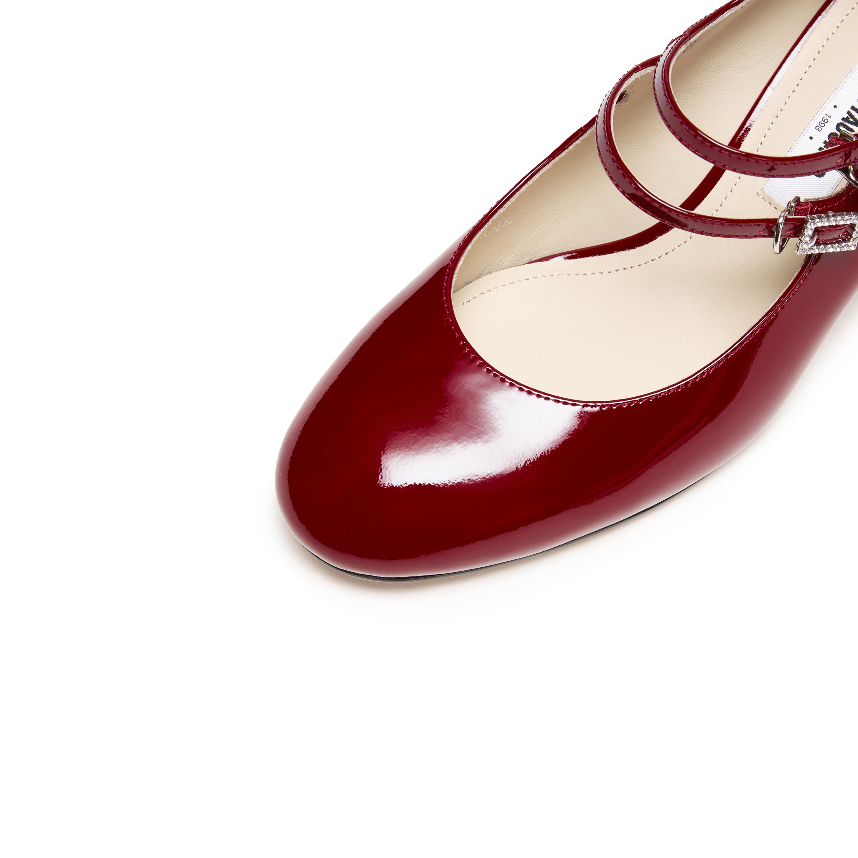 Patent Double Strap Crystal Buckle Mary Janes