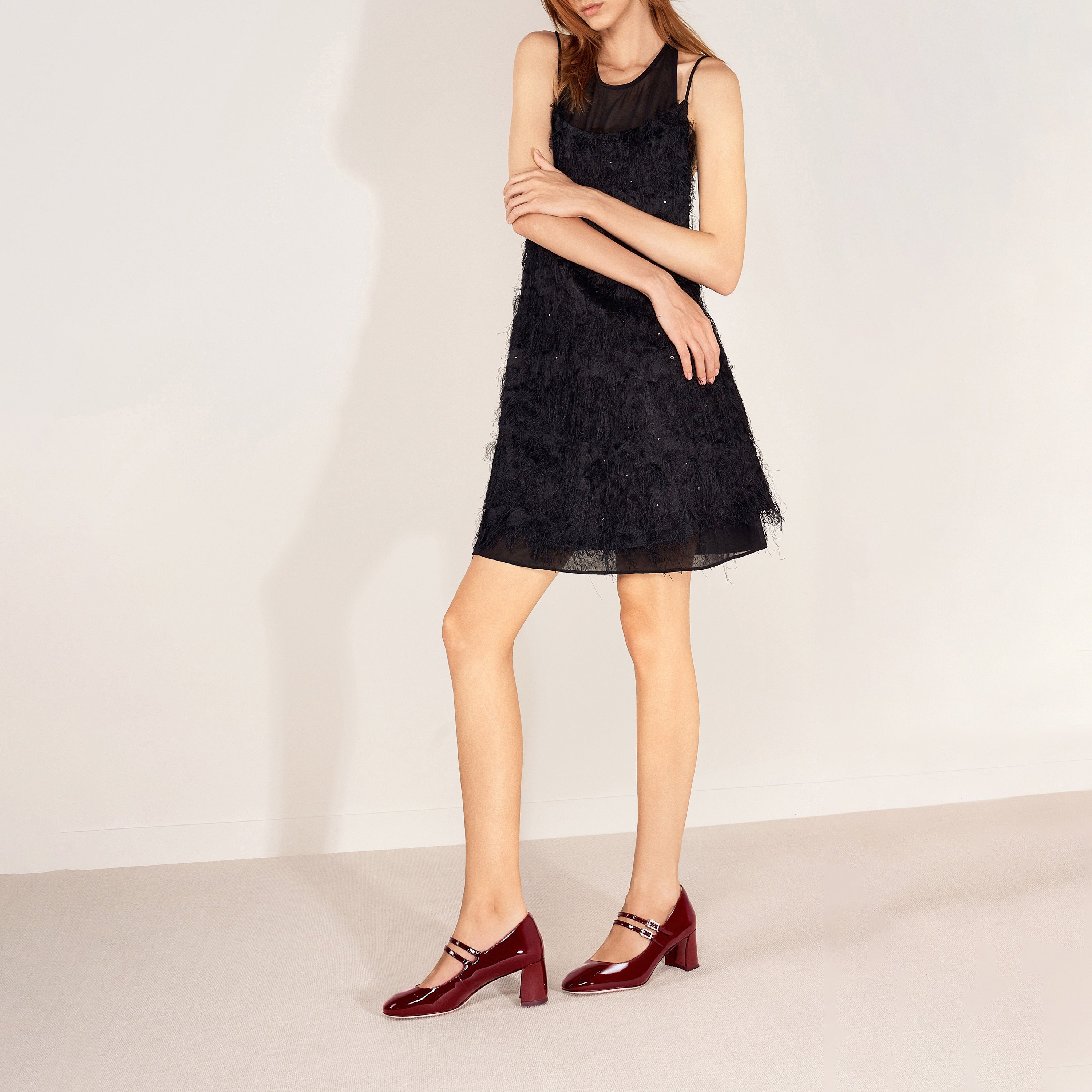 Patent Double Strap Crystal Buckle Mary Janes