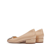 Patent Crystal Square Buckle Low Heel Pumps