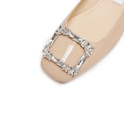 Patent Crystal Square Buckle Low Heel Pumps