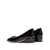Patent Crystal Square Buckle Low Heel Pumps