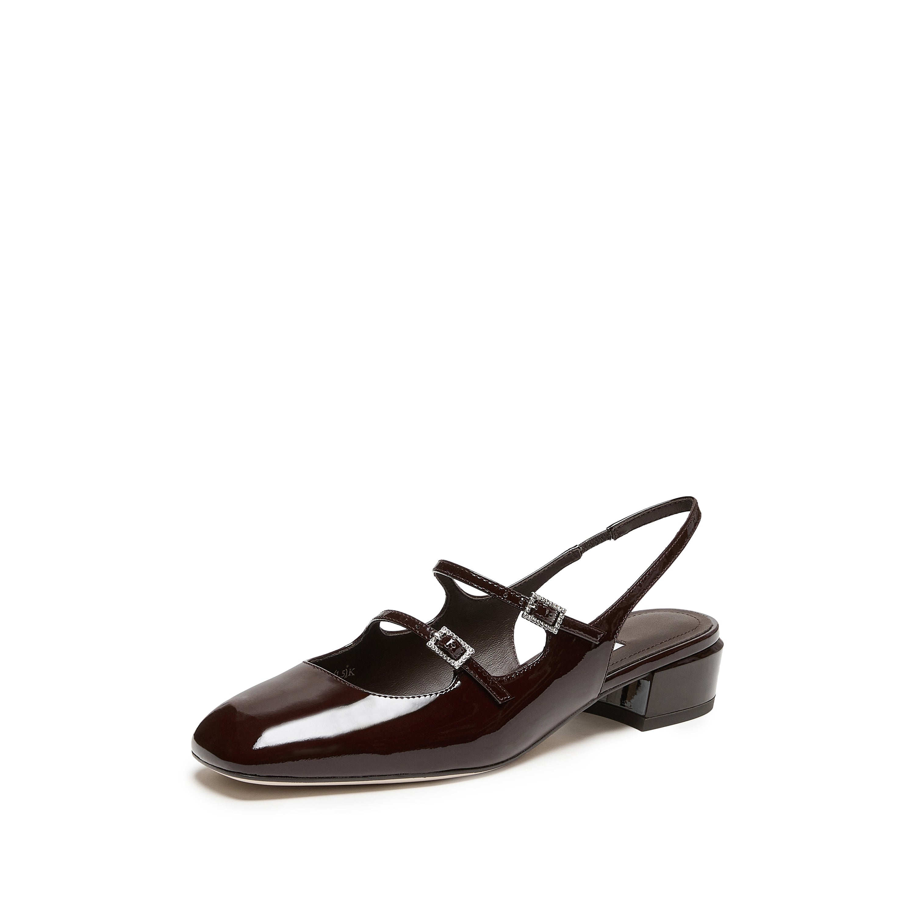 Brown Slingback Buckle Strap Heels