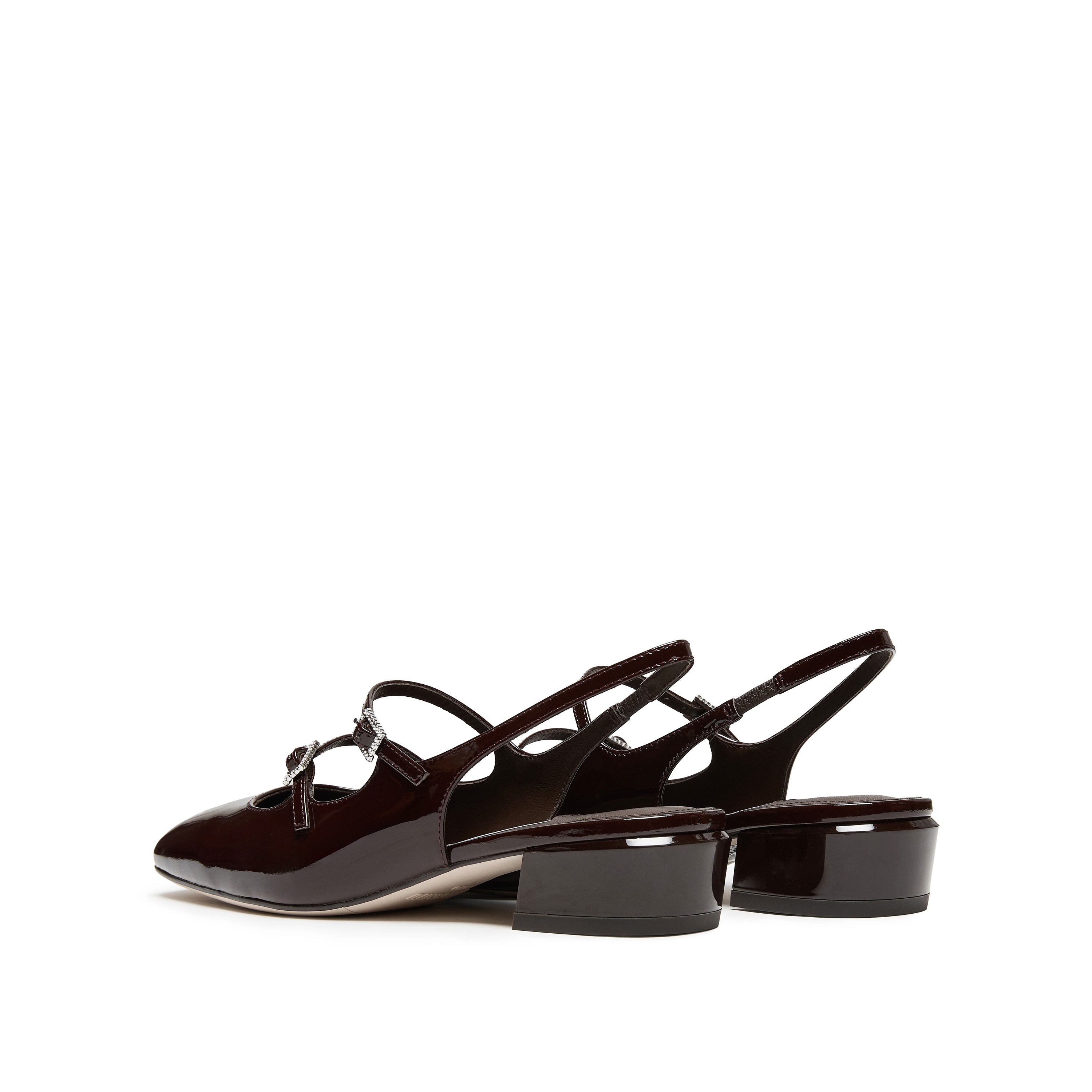 Brown Slingback Buckle Strap Heels