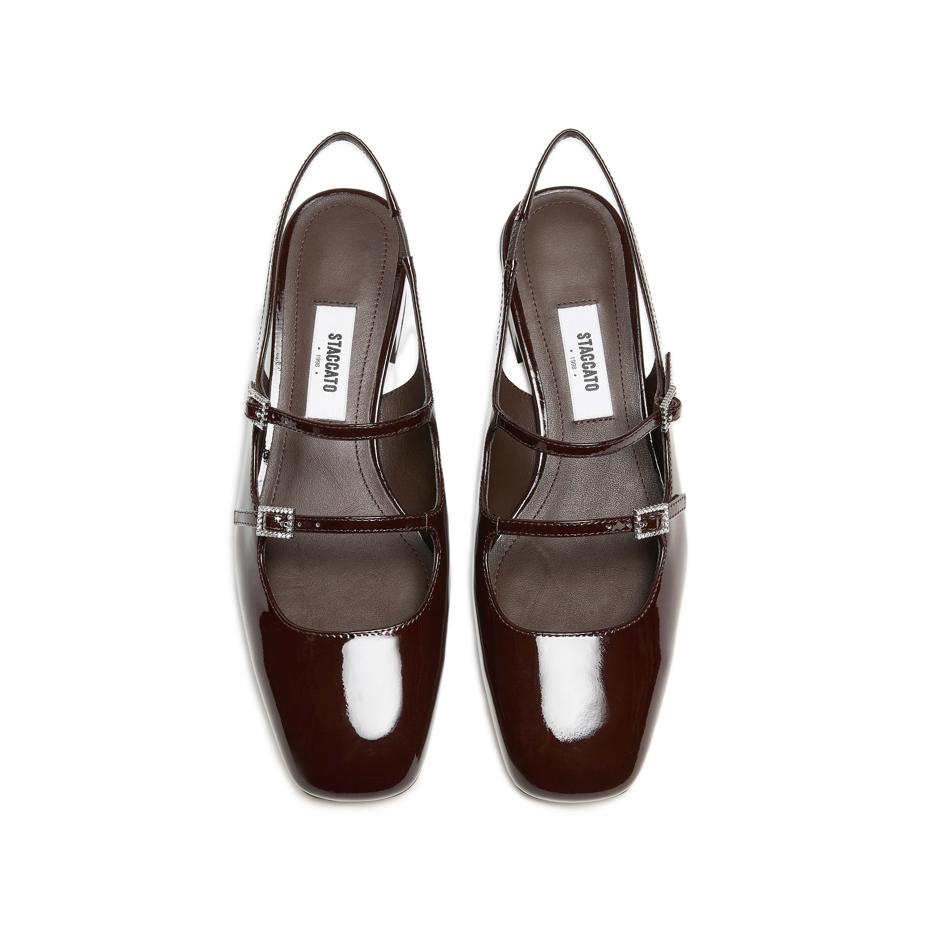 Brown Slingback Buckle Strap Heels