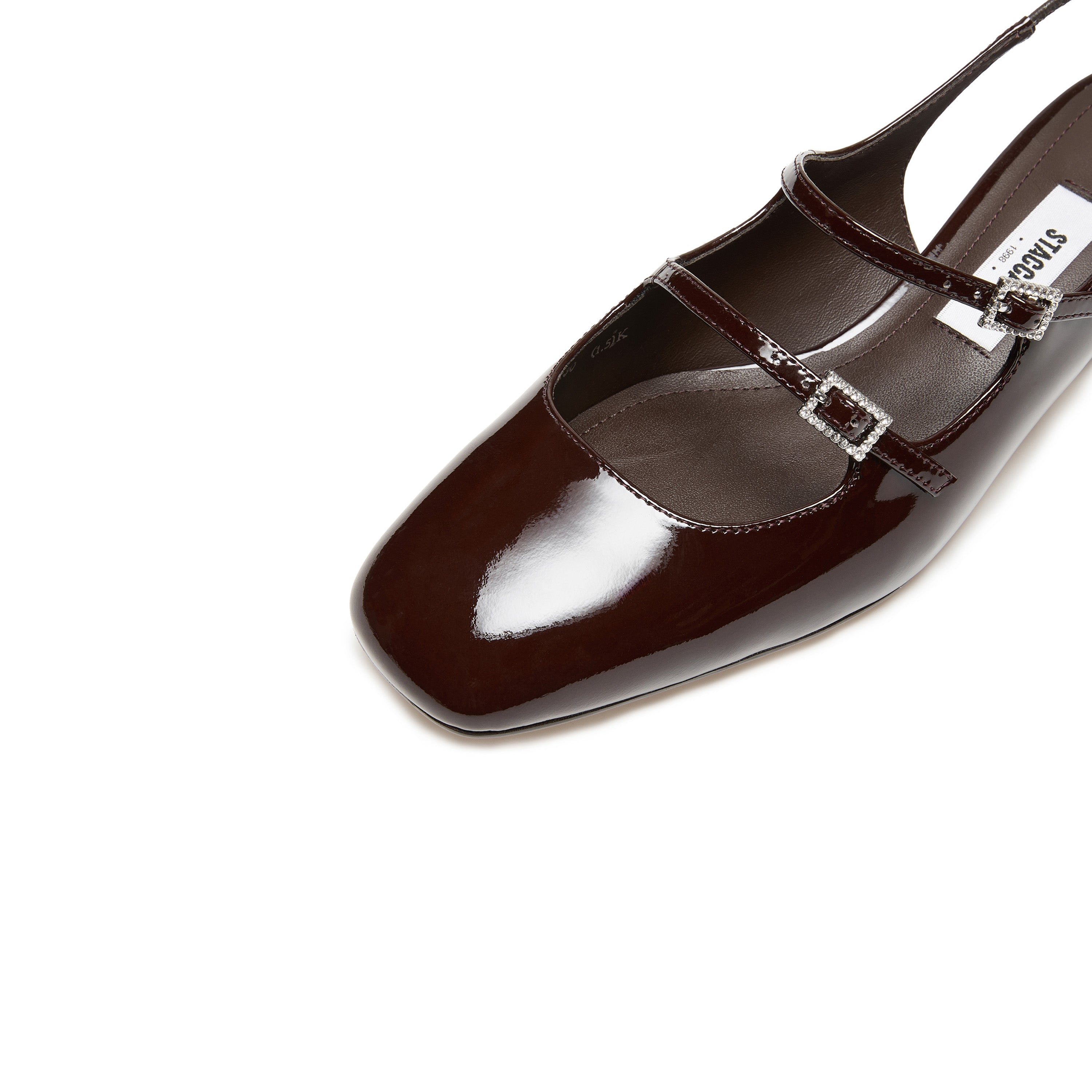 Brown Slingback Buckle Strap Heels