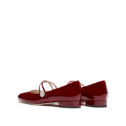 Patent Cross Strap Crystal Button Mary Janes