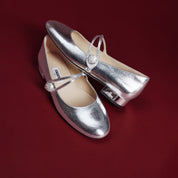 Patent Cross Strap Crystal Button Mary Janes