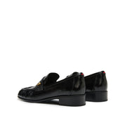 Black Suede Penny Loafers with Hardware